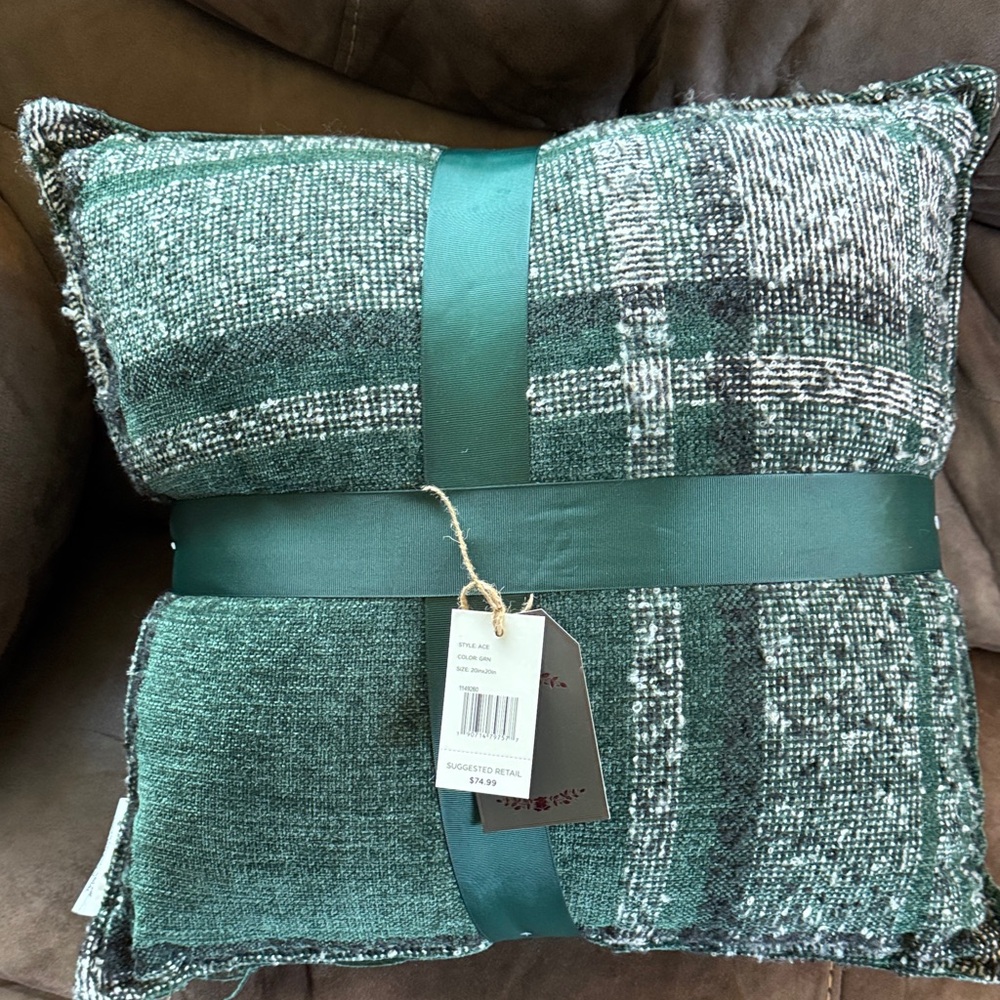 Teal Green Textured Throw Pillows FREE SHIPPING